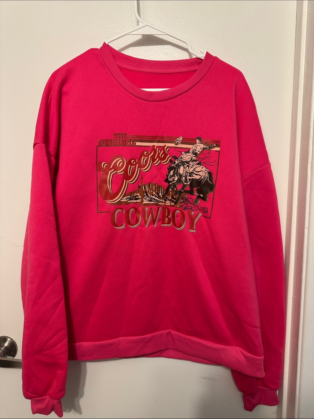 Original Cowgirl Cowboy Graphic Sweatshirt - Hot Pink
